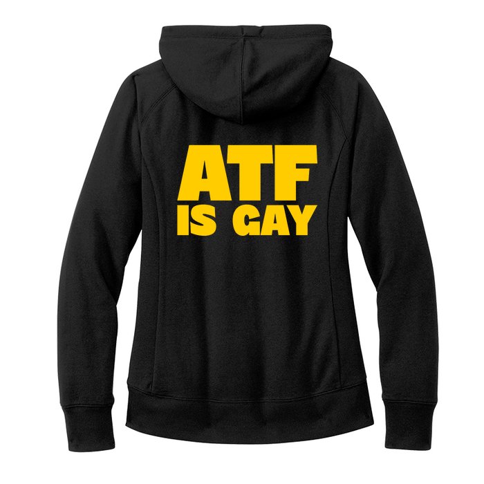 Atf Is Gay Front And Back Human Rights Equality Pride Front & Back Women's Fleece Hoodie