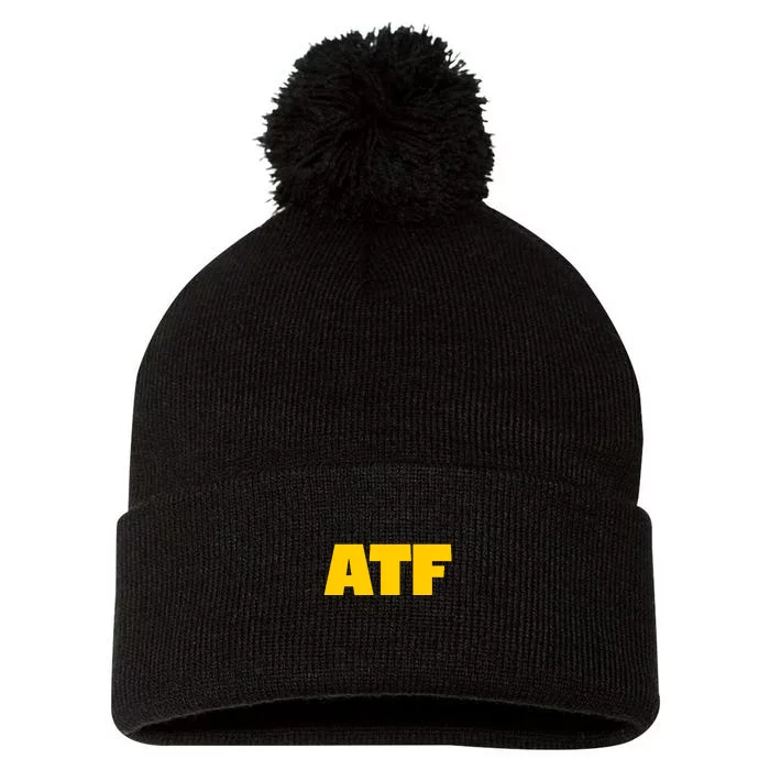 Atf Is Gay Front And Back Human Rights Equality Pride Front & Back Pom Pom 12in Knit Beanie