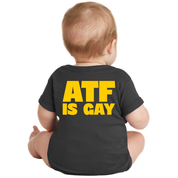 Atf Is Gay Front And Back Human Rights Equality Pride Front & Back Baby Bodysuit