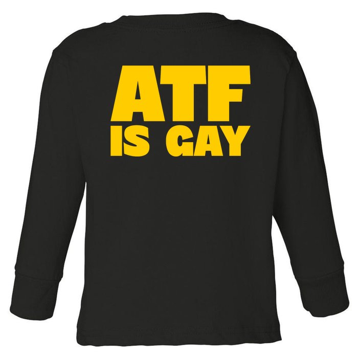 Atf Is Gay Front And Back Human Rights Equality Pride Front & Back Toddler Long Sleeve Shirt