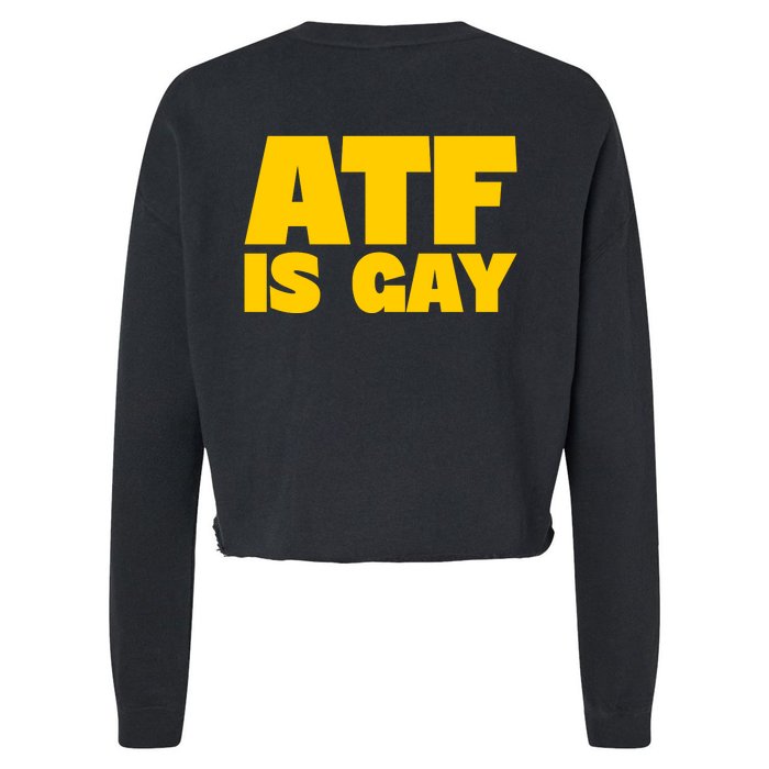 Atf Is Gay Front And Back Human Rights Equality Pride Front & Back Cropped Pullover Crew