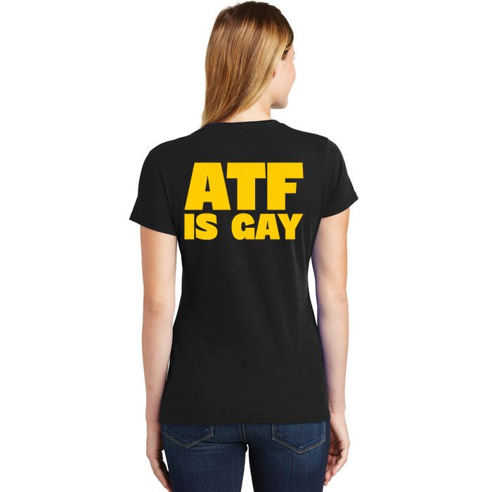 Atf Is Gay Front And Back Human Rights Equality Pride Front & Back Women's T-Shirt