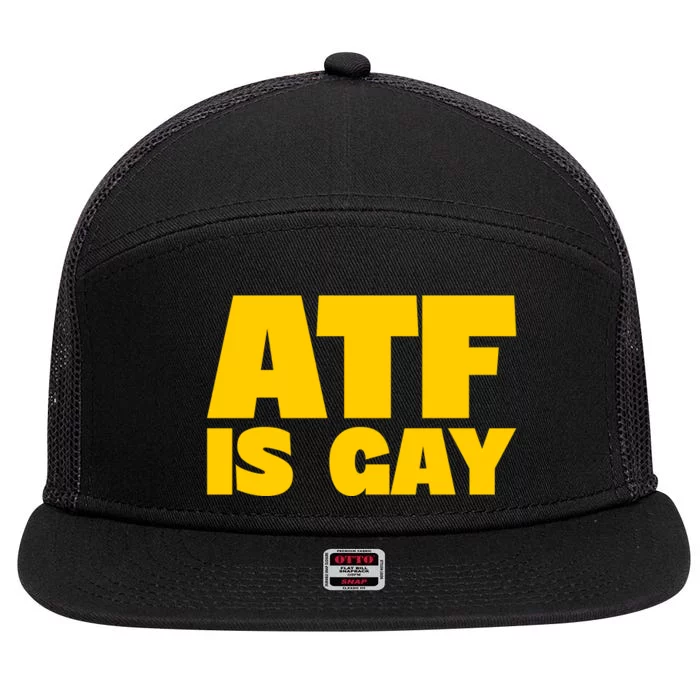 Atf Is Gay Human Rights Equality Pride 7 Panel Mesh Trucker Snapback Hat