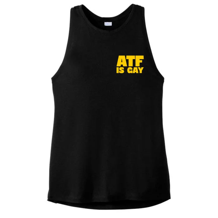 Atf Is Gay Human Rights Equality Pride Pocket Print Ladies Tri-Blend Wicking Tank