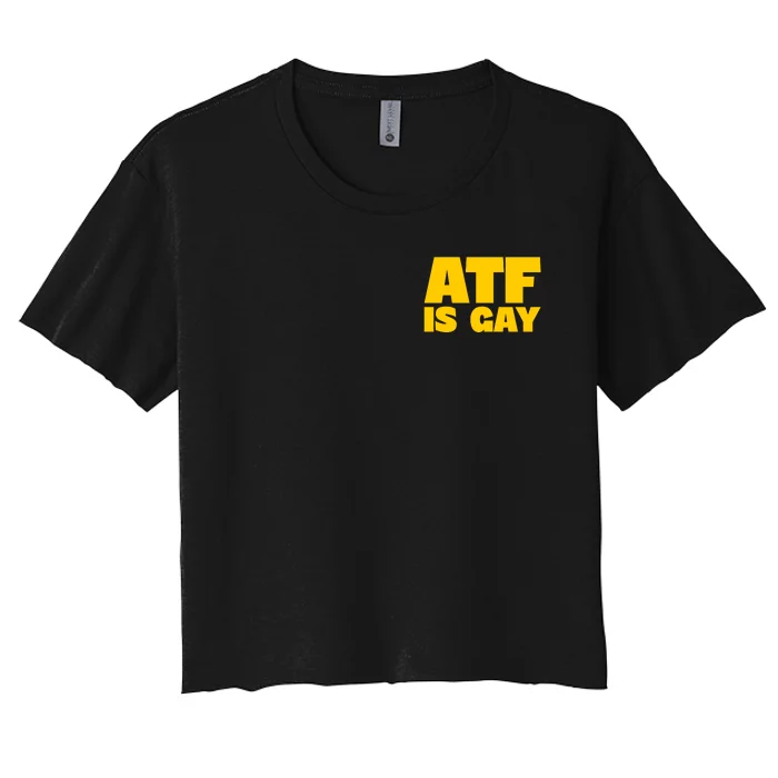 Atf Is Gay Human Rights Equality Pride Pocket Print Women's Crop Top Tee