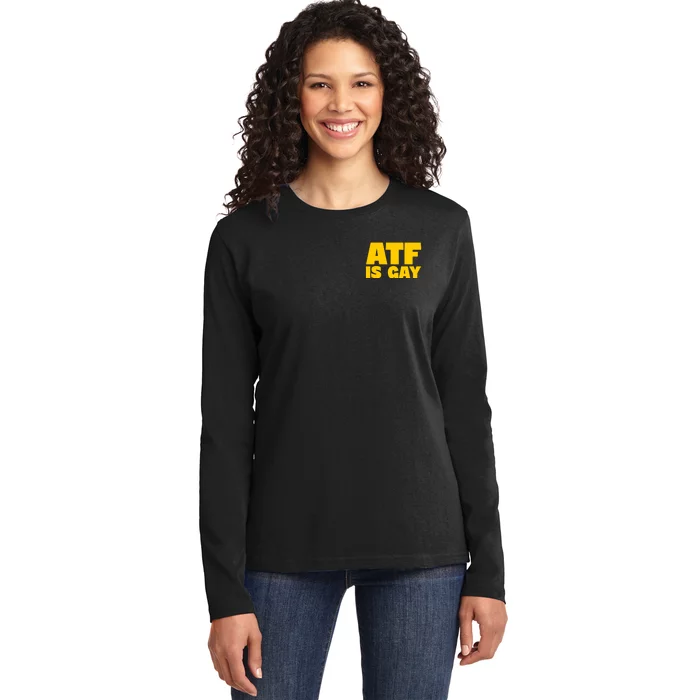 Atf Is Gay Human Rights Equality Pride Pocket Print Ladies Long Sleeve Shirt