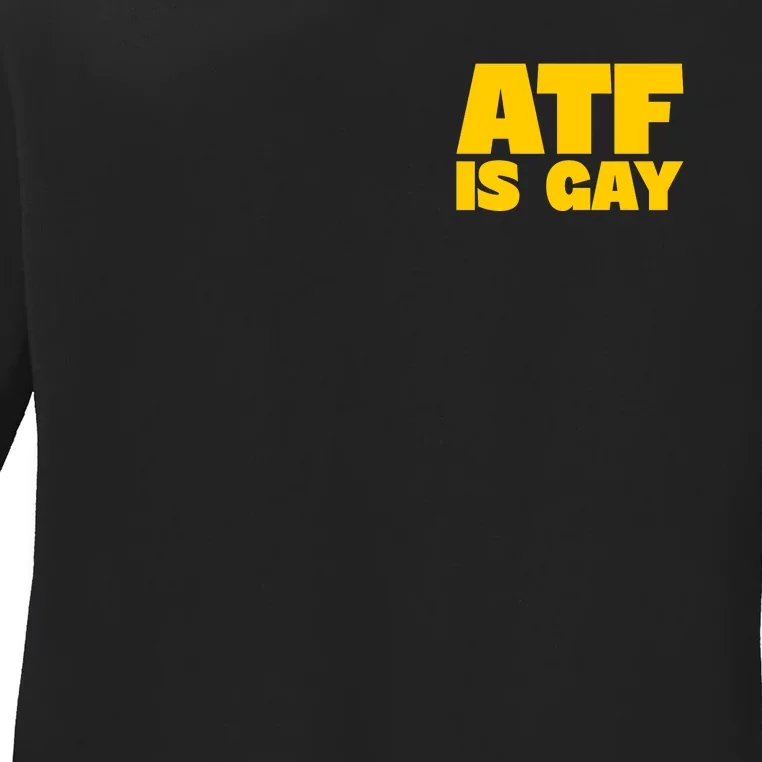 Atf Is Gay Human Rights Equality Pride Pocket Print Ladies Long Sleeve Shirt