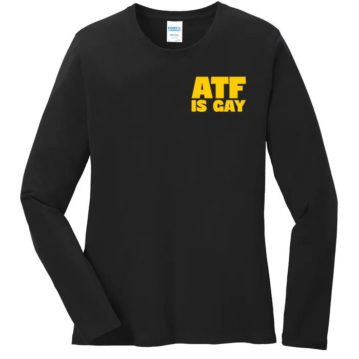 Atf Is Gay Human Rights Equality Pride Pocket Print Ladies Long Sleeve Shirt