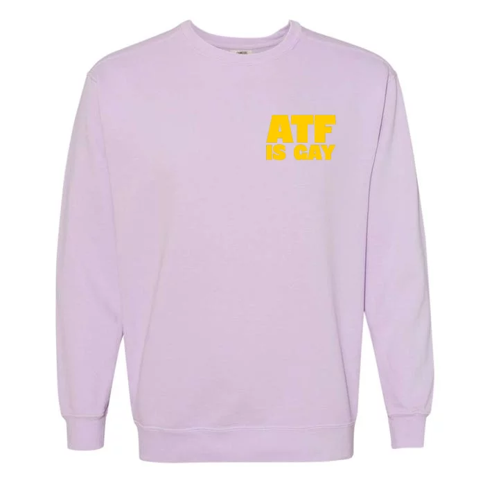 Atf Is Gay Human Rights Equality Pride Pocket Print Garment-Dyed Sweatshirt