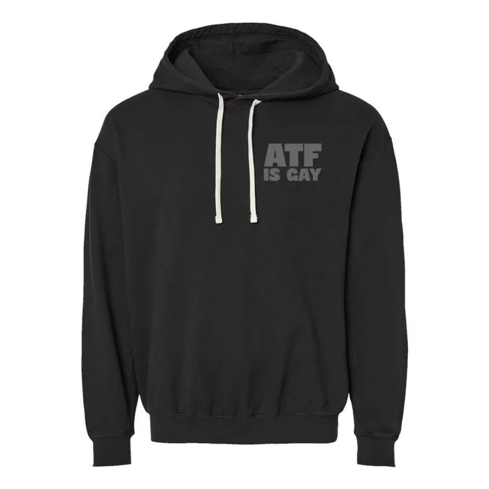 Atf Is Gay Human Rights Equality Pride Greystyle Pocket Print Garment-Dyed Fleece Hoodie