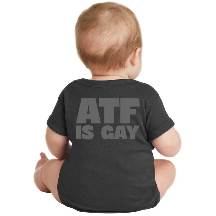 Atf Is Gay Human Rights Equality Pride Greystyle Front And Back Front & Back Baby Bodysuit