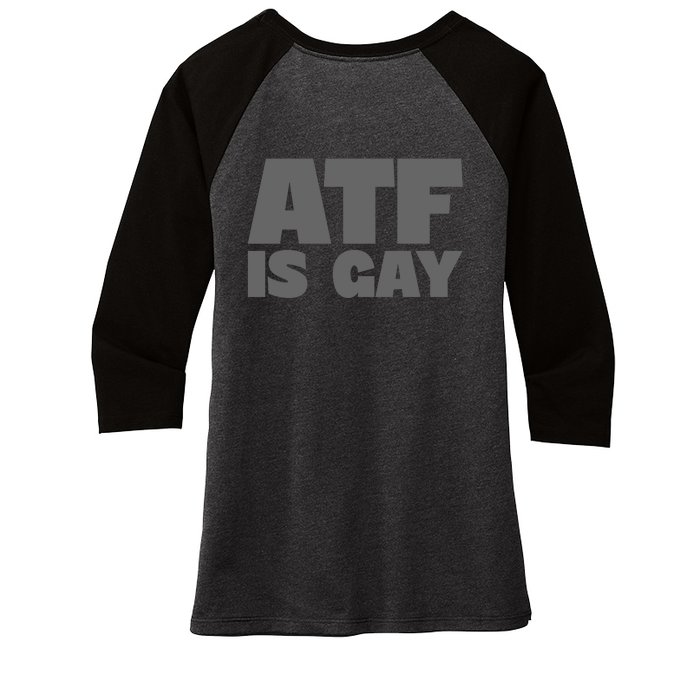 Atf Is Gay Human Rights Equality Pride Greystyle Front And Back Front & Back Women's Tri-Blend 3/4-Sleeve Raglan Shirt