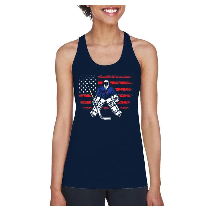 American Ice Hockey Athlete Winter Sport Goalkeeper Women's Racerback Tank