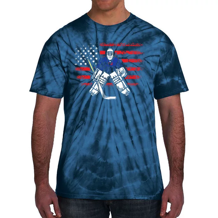 American Ice Hockey Athlete Winter Sport Goalkeeper Tie-Dye T-Shirt