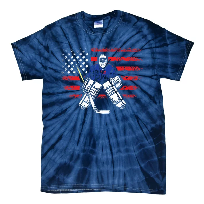 American Ice Hockey Athlete Winter Sport Goalkeeper Tie-Dye T-Shirt