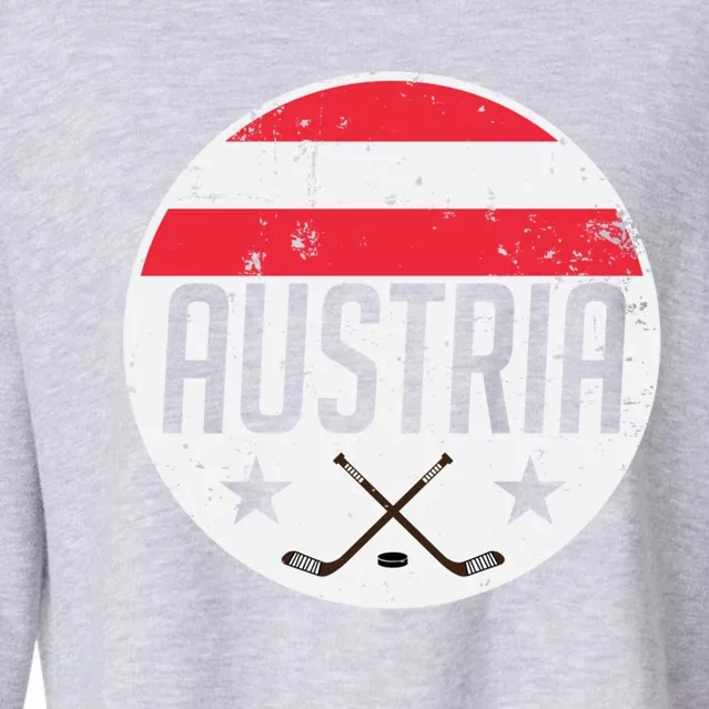 Austria Ice Hockey Flag Jersey Supporter Austrian Fan Gift Cropped Pullover Crew