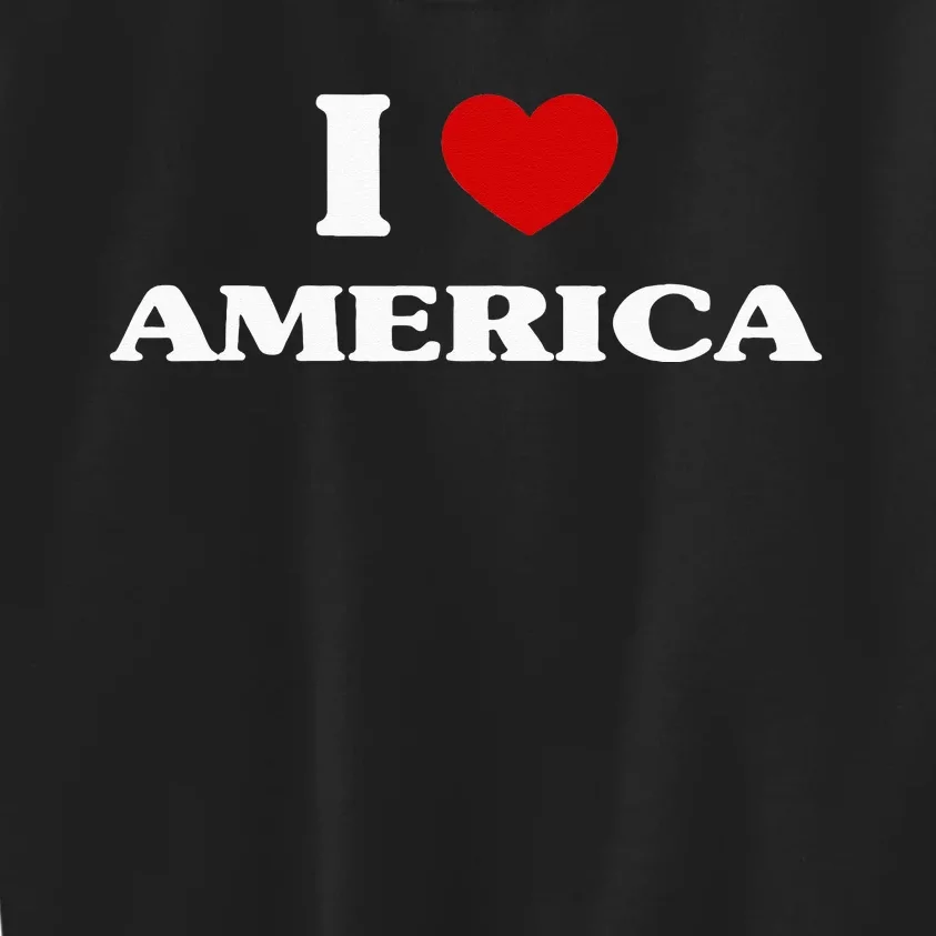 America I Heart America Souvenir I Love America Kids Sweatshirt