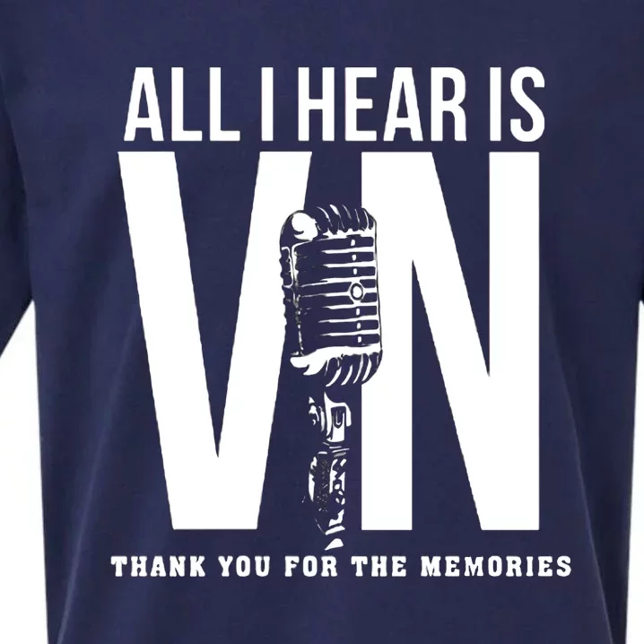 All I Hear Is Vin Scully Microphone Rest In Peace RIP Thank For The Memories Baseball Sueded Cloud Jersey T-Shirt