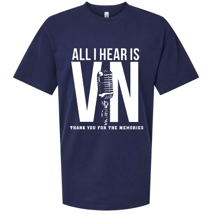 All I Hear Is Vin Scully Microphone Rest In Peace RIP Thank For The Memories Baseball Sueded Cloud Jersey T-Shirt