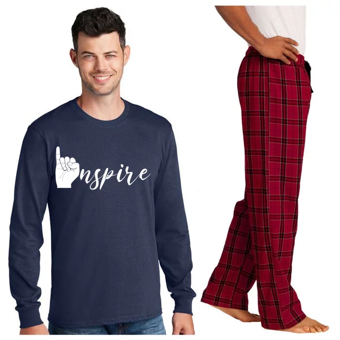 ASL I Hand Inspire SIgn Langage Long Sleeve Pajama Set