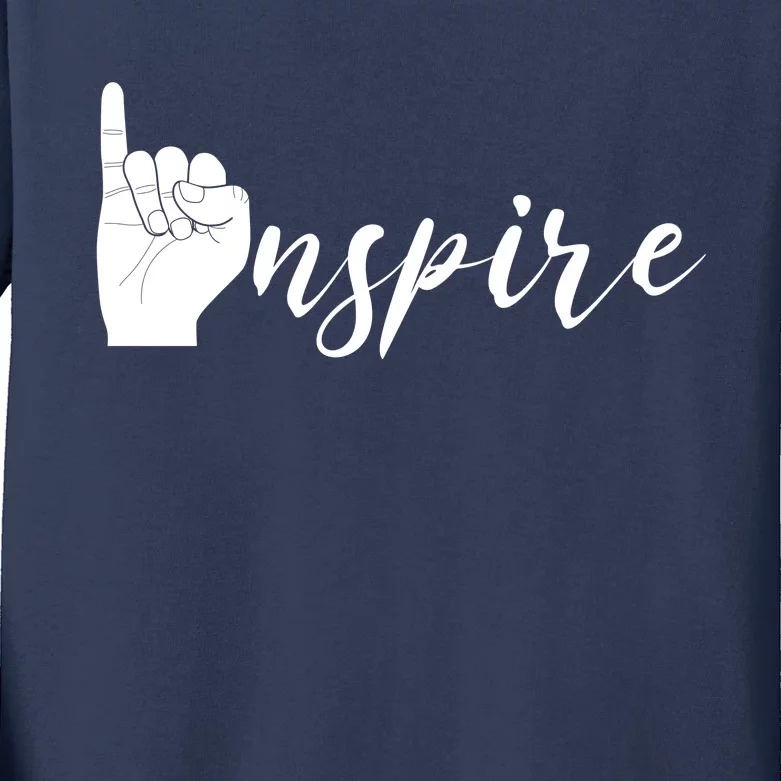 ASL I Hand Inspire SIgn Langage Kids Long Sleeve Shirt