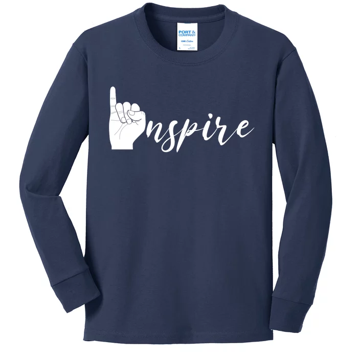 ASL I Hand Inspire SIgn Langage Kids Long Sleeve Shirt