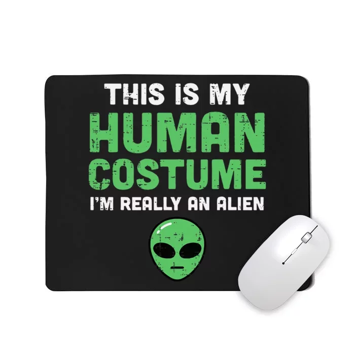 Alien Invasion Hilarious Halloween Disguise Mousepad