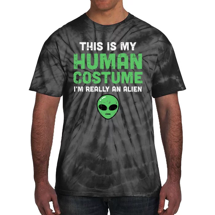 Alien Invasion Hilarious Halloween Disguise Tie-Dye T-Shirt