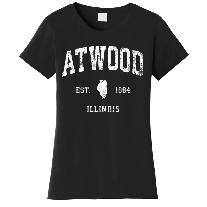 Atwood Illinois Il Vintage Athletic Sports Design Women's T-Shirt