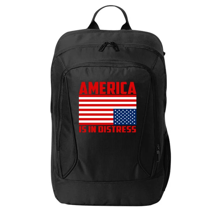 America Is In Distress Upside Down Flag City Backpack