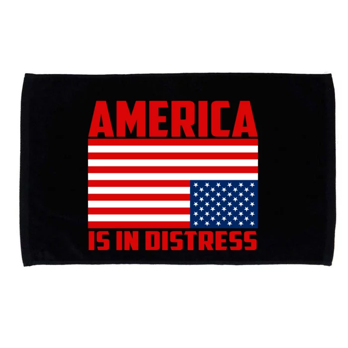 America Is In Distress Upside Down Flag Microfiber Hand Towel