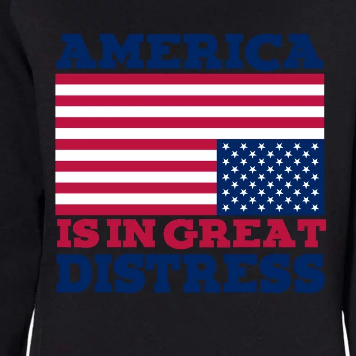 America Is In Great Distress Upside Down Flag Womens California Wash Sweatshirt