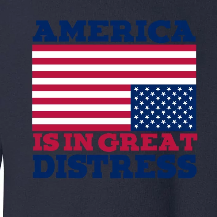 America Is In Great Distress Upside Down Flag Toddler Sweatshirt