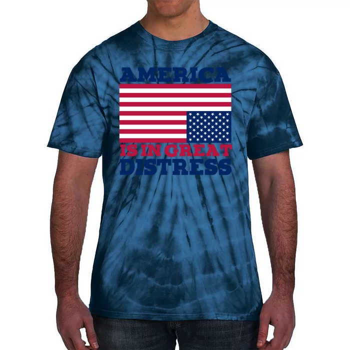 America Is In Great Distress Upside Down Flag Tie-Dye T-Shirt