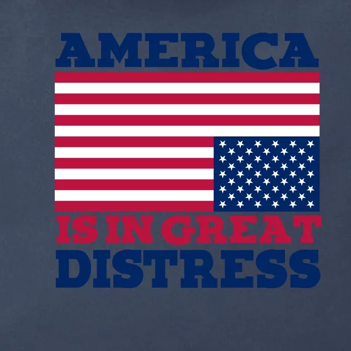 America Is In Great Distress Upside Down Flag Zip Tote Bag