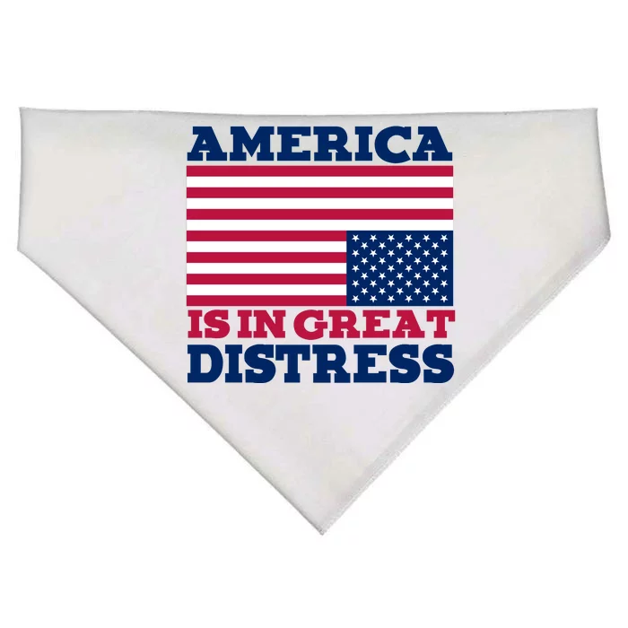 America Is In Great Distress Upside Down Flag USA-Made Doggie Bandana