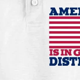 America Is In Great Distress Upside Down Flag Dry Zone Grid Performance Polo