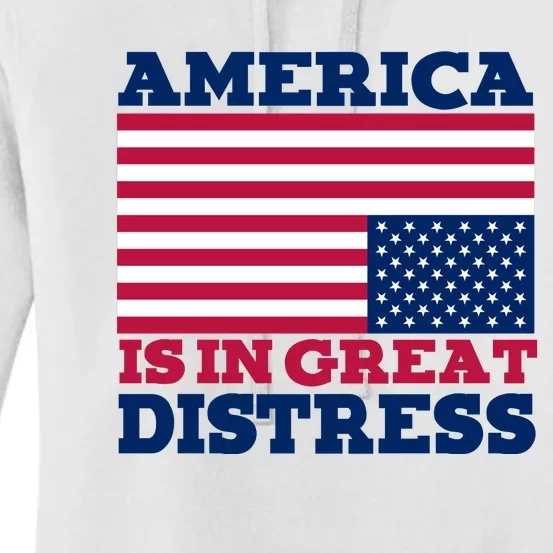 America Is In Great Distress Upside Down Flag Women's Pullover Hoodie