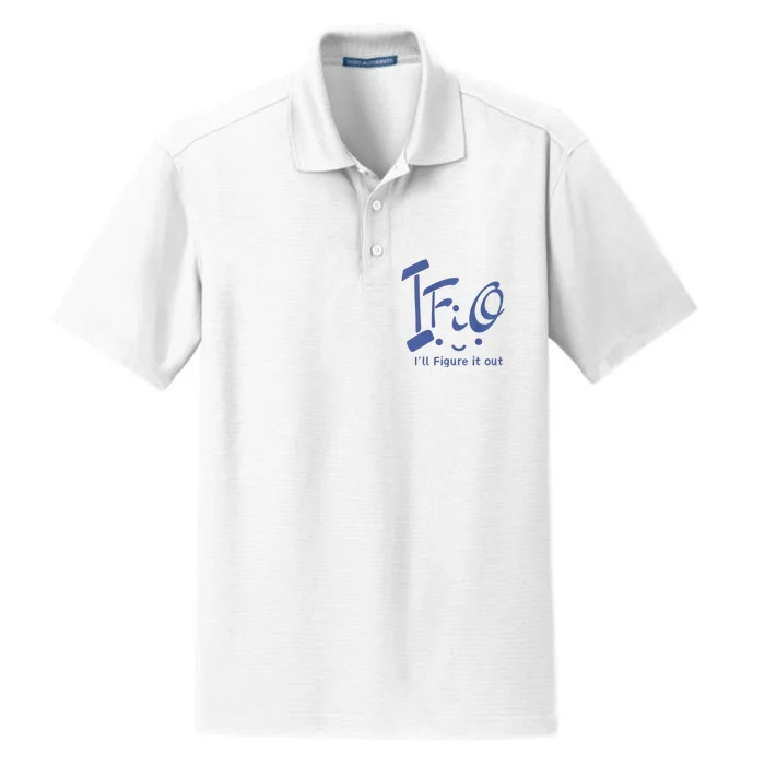 Anime Inspired Ifio ILl Figure It Out Dry Zone Grid Performance Polo