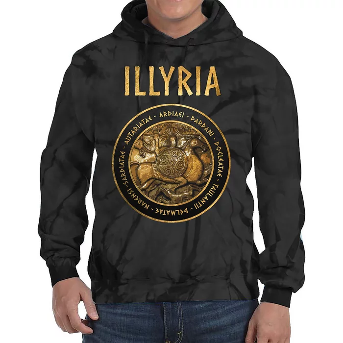 Ancient Illyria Illyrian Tribes Ancient Warrior Symbol Tie Dye Hoodie