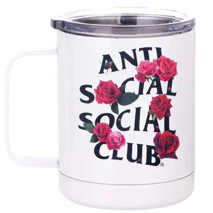 Antisocial Introvert I Hate People Antisocial Club Front & Back 12oz Stainless Steel Tumbler Cup