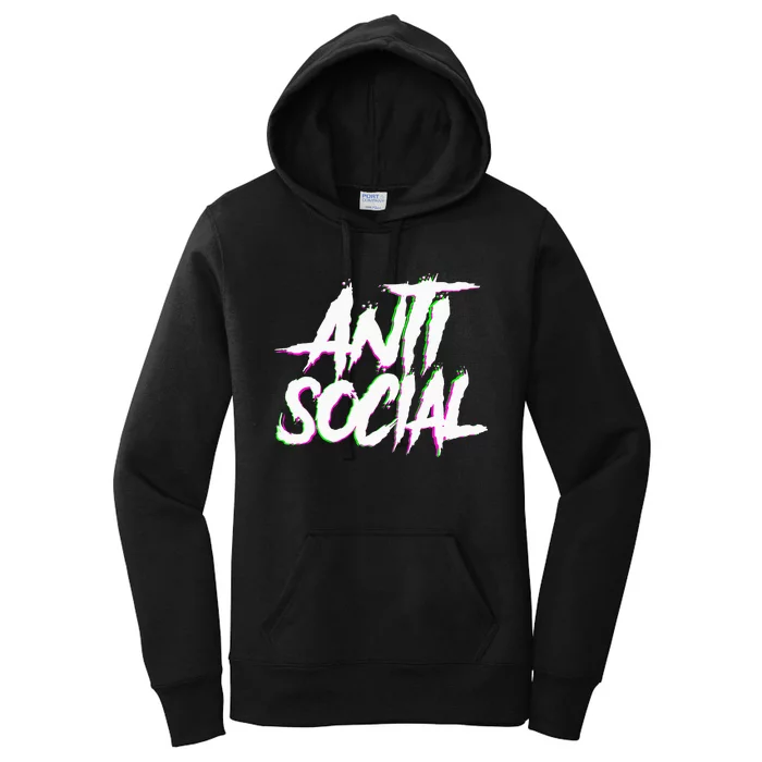 Antisocial Introvert I Hate People Antisocial Club EDM Women's Pullover Hoodie