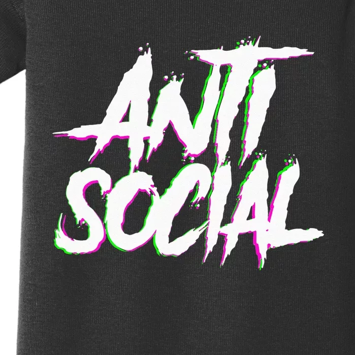 Antisocial Introvert I Hate People Antisocial Club EDM Baby Bodysuit