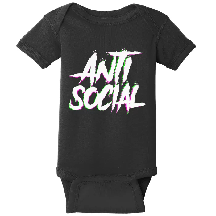 Antisocial Introvert I Hate People Antisocial Club EDM Baby Bodysuit