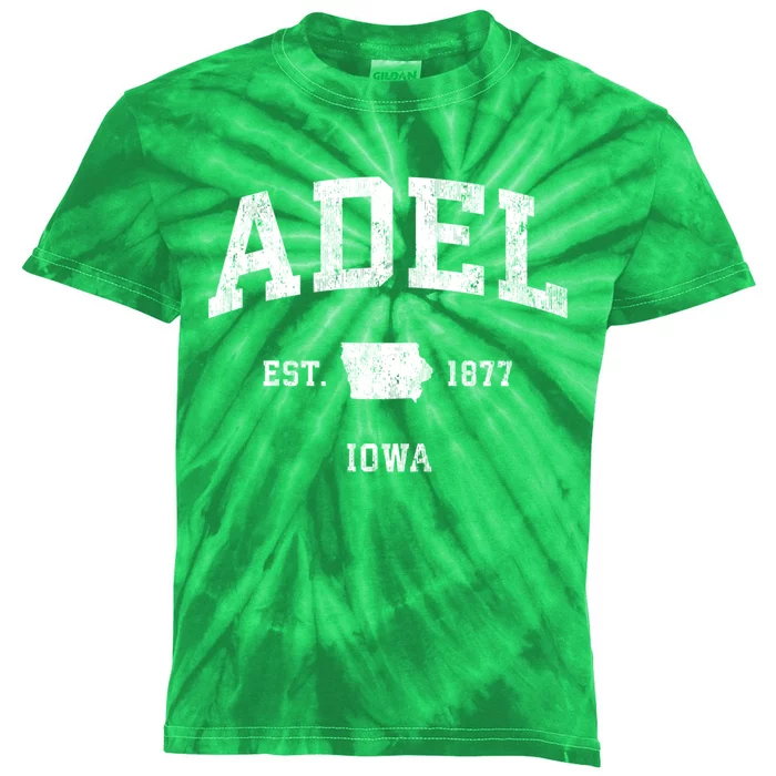 Adel Iowa Ia Vintage Athletic Sports Design Kids Tie-Dye T-Shirt