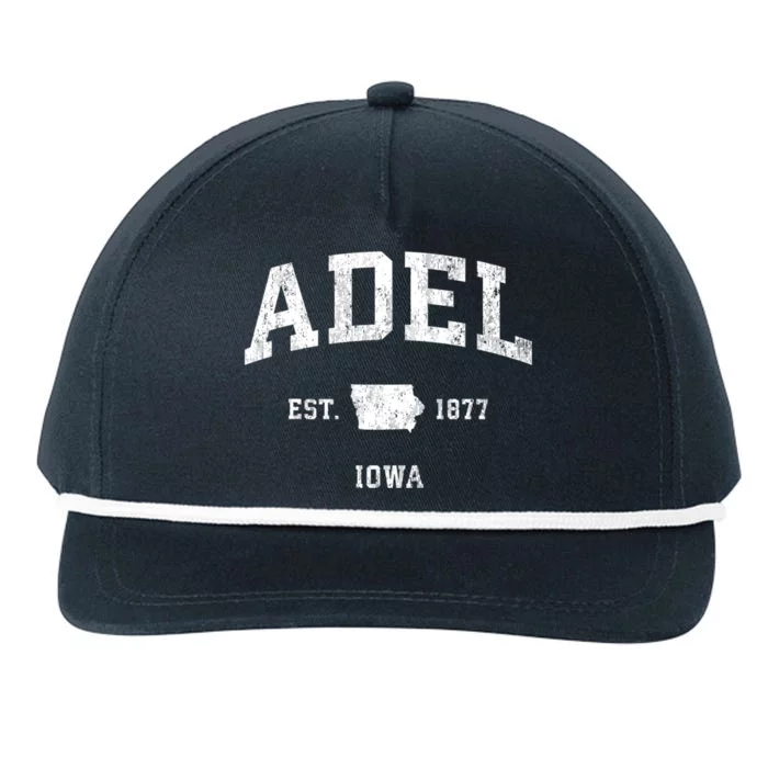 Adel Iowa Ia Vintage Athletic Sports Design Snapback Five-Panel Rope Hat