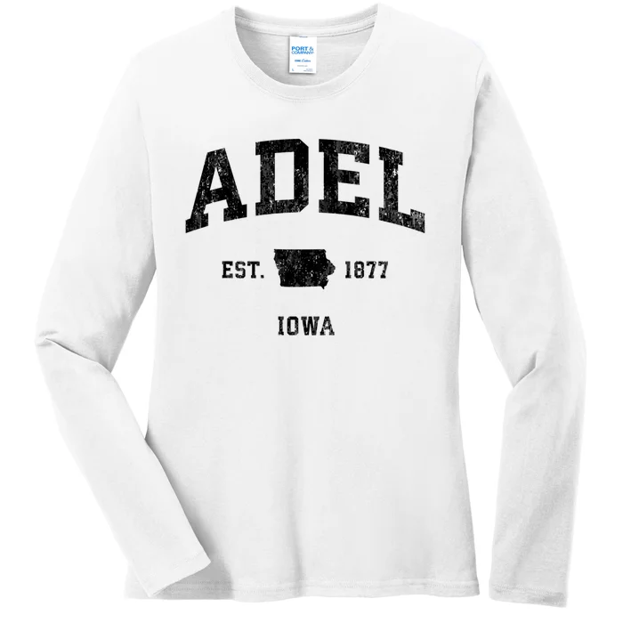 Adel Iowa Ia Vintage Athletic Sports Design Ladies Long Sleeve Shirt