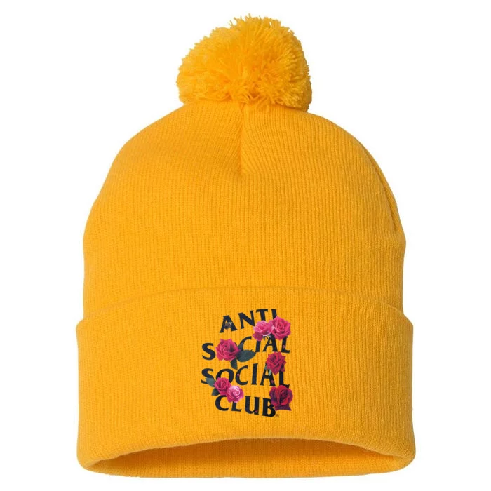 Antisocial Introvert I Hate People Antisocial Club Pom Pom 12in Knit Beanie