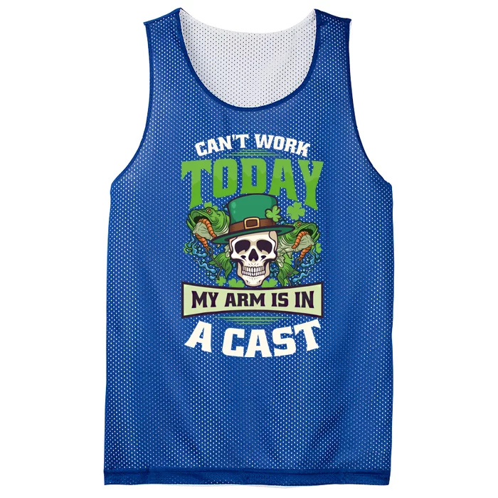 Arm Is In A Cast Design St Patricks Fishing Gift Mesh Reversible Basketball Jersey Tank