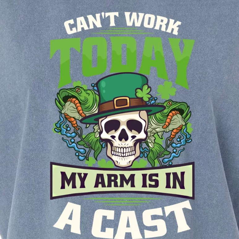 Arm Is In A Cast Design St Patricks Fishing Gift Garment-Dyed Women's Muscle Tee